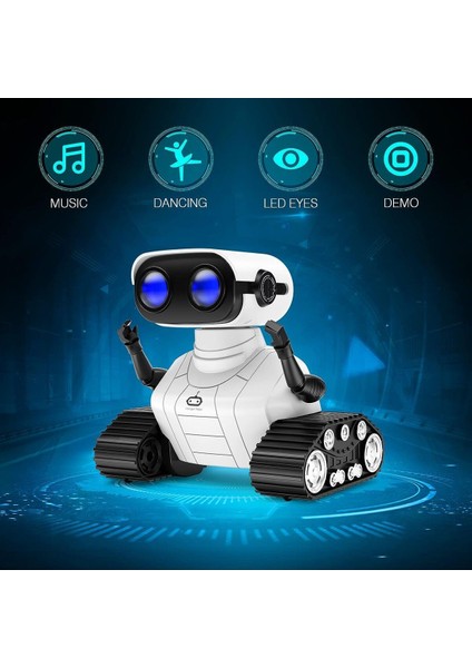 Robot Oyuncak, Şarj Edilebilir Çocuk Rc Robotları, LED Gözlü ve Müzikli Uzaktan Kumandalı