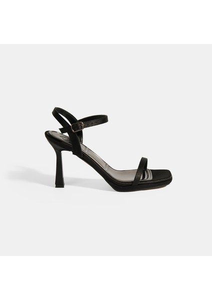Aurelius Siyah Kadın Toka Detaylı Slingback Topuklu Abiye Ayakkabı