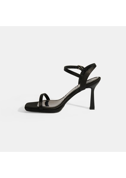 Aurelius Siyah Kadın Toka Detaylı Slingback Topuklu Abiye Ayakkabı