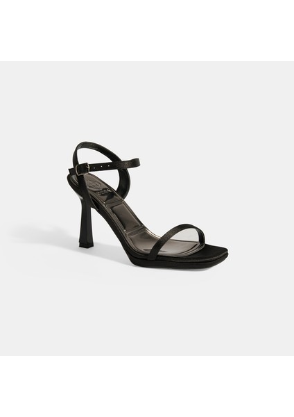 Aurelius Siyah Kadın Toka Detaylı Slingback Topuklu Abiye Ayakkabı