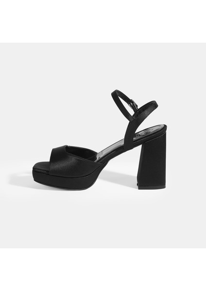 Ravena Siyah Kadın Toka Detaylı Slingback Topuklu Abiye Ayakkabı