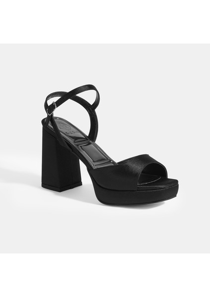 Ravena Siyah Kadın Toka Detaylı Slingback Topuklu Abiye Ayakkabı