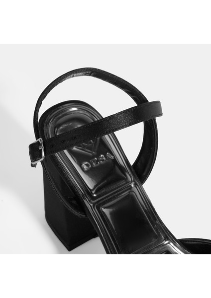 Ravena Siyah Kadın Toka Detaylı Slingback Topuklu Abiye Ayakkabı