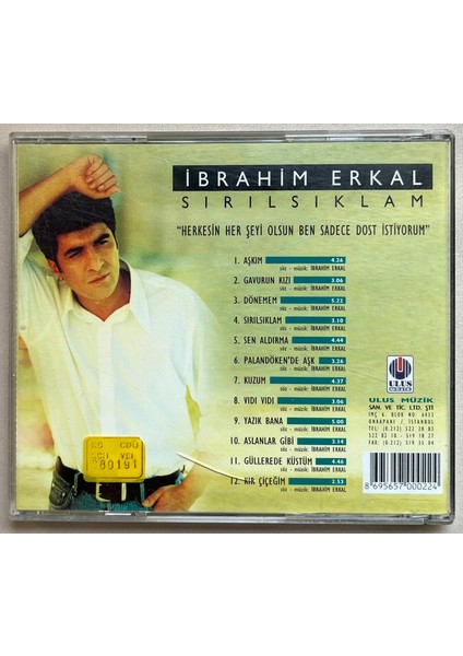 Ibrahim Erkal Sırılsıklam CD (Orijinal 1998 Dönem Baskı Cd)