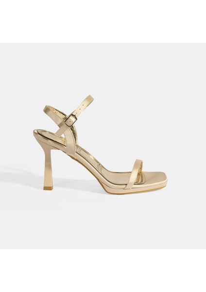 Aurelius Gold Kadın Toka Detaylı Slingback Topuklu Abiye Ayakkabı