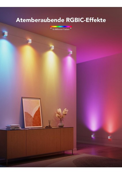 Rgbıc LED Iç Mekan Duvar Lambası, Alexa Uyumlu, Müzik Senkronizasyonu ve Wifi ile Ayarlanabilir fiyatları