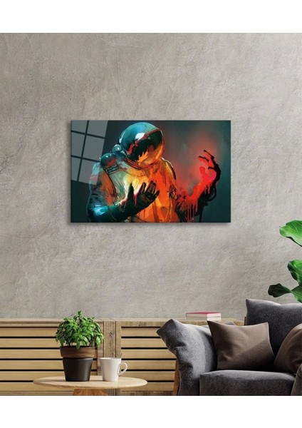 Astronot Uzay Evren Cam Tablo, Ev ve Ofis Duvar Dekoru, Hediyelik Büyük Temperli 4 mm Cam Tablo fiyatları