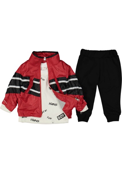 Mıcro Garnili Yağmurluklu 3'lü Erkek Takım