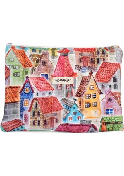 Pofuduk Tablet Kılıfı, Tablet Çantası, iPad Çantası (30X24CM) - Avrupa Evleri modelleri