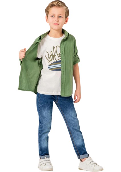 Jeans Pantolonlu Gömlekli 3'lü Erkek Takım modelleri