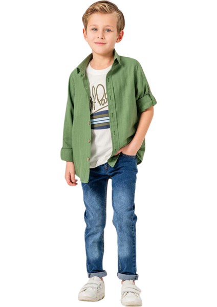 Jeans Pantolonlu Gömlekli 3'lü Erkek Takım fırsatları