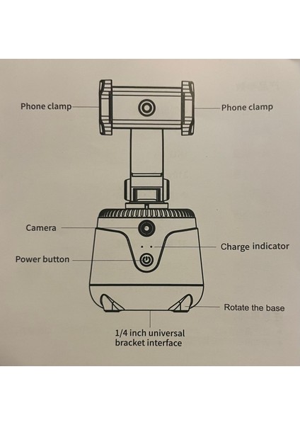 360 Derece Dönebilen Masaüstü Tripod Yüz , Nesne Algılama , Yüz Nesne Takipli Akıllı Telefon Kamera Tutucu fırsatları