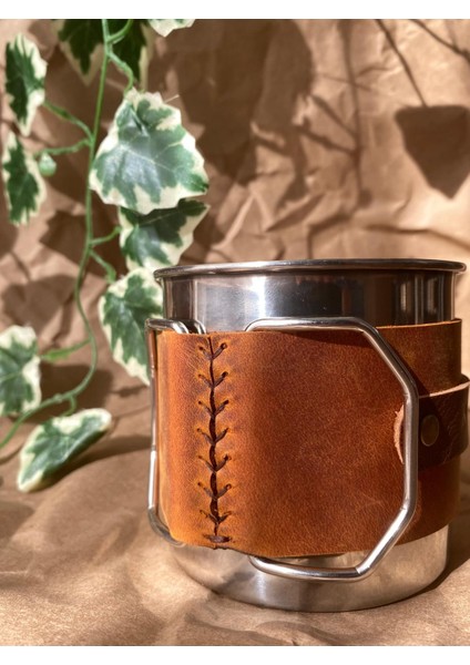 (Isim Yazıyoruz) El Yapımı Kaplı Çelik Kamp Bardağı / Mug / Kupa - Tekli