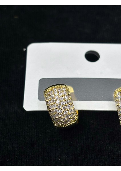 Xupıng Jewelry Zirkon Taşlı Altın Kaplama Kıvrımlı Küpe fiyatları