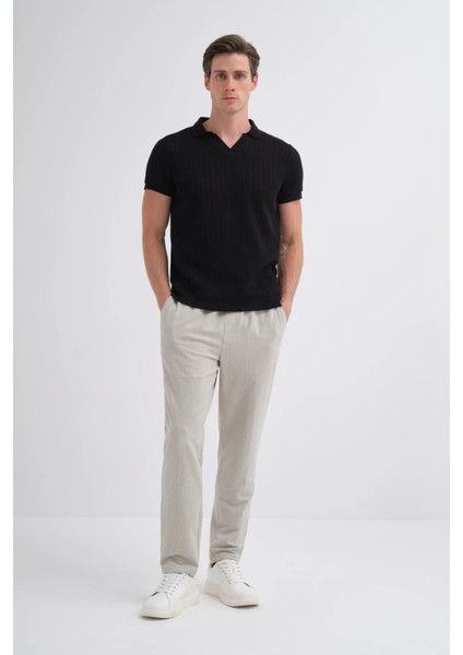 Siyah Erkek Polo Yaka T-Shirt 4012
