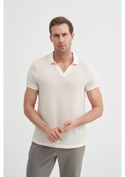 Ekru Erkek Polo Yaka T-Shirt 4012 fiyatları