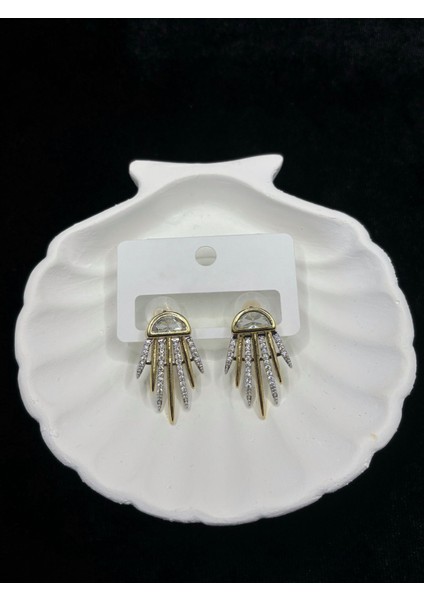 Xupıng Jewelry Zirkon Taşlı Gold Güneş İşığı Küpe modelleri