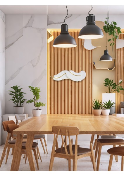 Tüy Aplik Ledli Dekoratif Duvar Aydınlatma - Şık Ve Modern Tasarım - Kolay Montaj (116*34 cm )