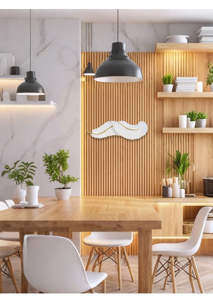 Tüy Aplik Ledli Dekoratif Duvar Aydınlatma - Şık Ve Modern Tasarım - Kolay Montaj (116*34 cm )