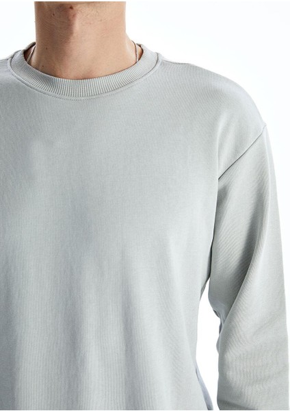 Xsıde Bisiklet Yaka Uzun Kollu Erkek Sweatshirt