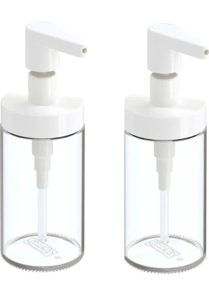 2 Adet Sıvı Sabunluk Yükseklik 17 cm Ikea Kapaklı 2'li Set Sabun Kabı Hacim 250 ml Cam Beyaz