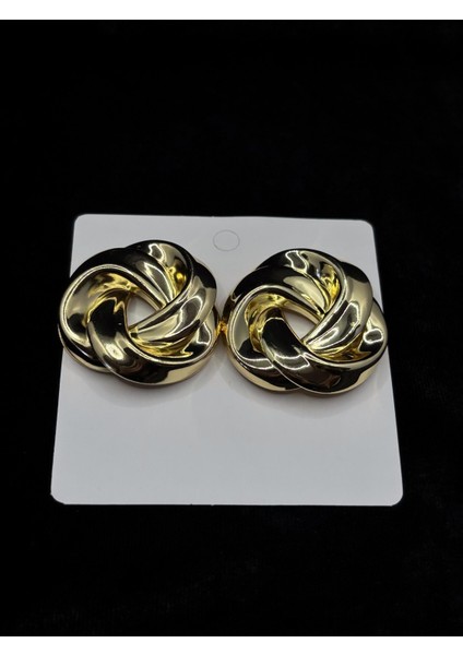 Xupıng Jewelry Altın Kaplama Örgü Halka Küpe