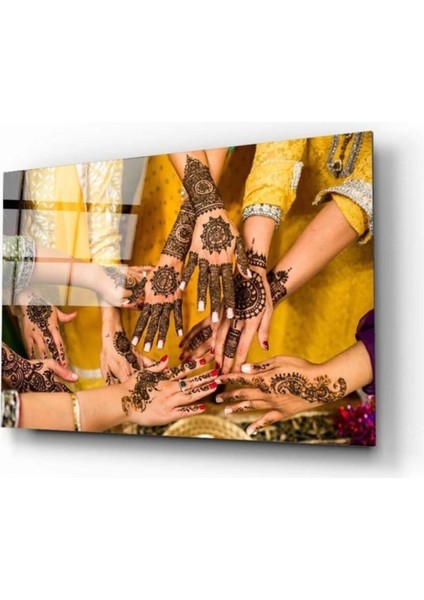 Hint Kınası Cam Tablo