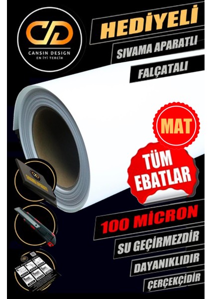 Yapışkanlı Folyo Mat Beyaz Lake Pvc Dolap, Tezgah, Mobilya, Masa Kaplama Folyosu