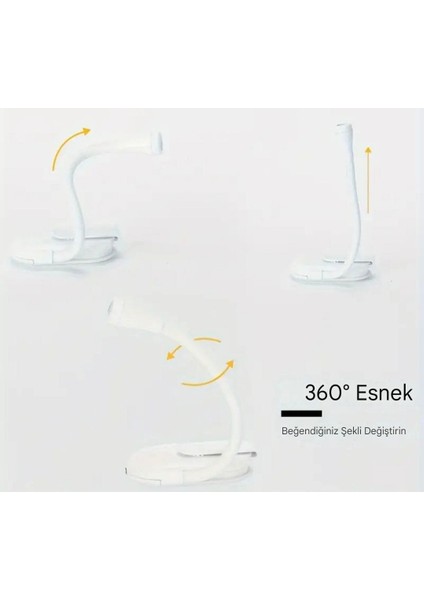 Kitap Okuma Işığı 3 Işık Renk Modlu/Şarj Edilebilir/Ayarlanabilir Parlaklık Seviyesi CE Lisanslı