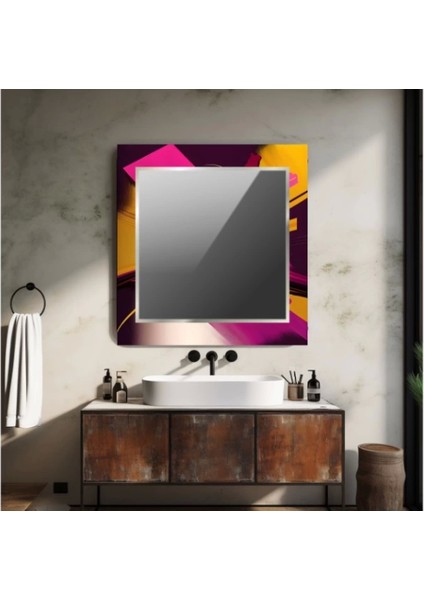 - Dekorarif Desenli Kare Duvar Aynası 67