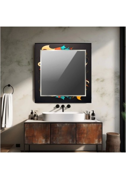 - Dekorarif Desenli Kare Duvar Aynası 48