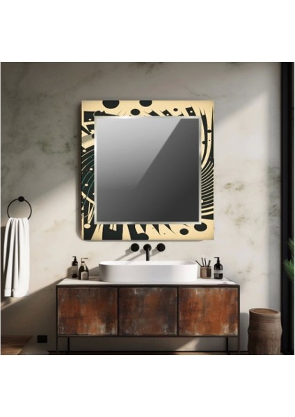 - Dekorarif Desenli Kare Duvar Aynası 115