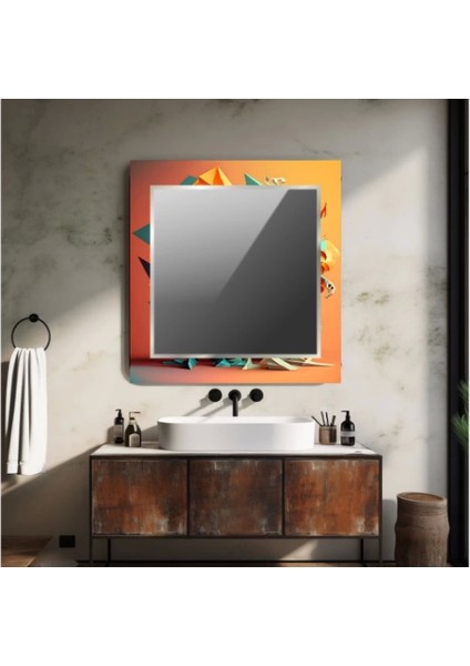 - Dekorarif Desenli Kare Duvar Aynası 133