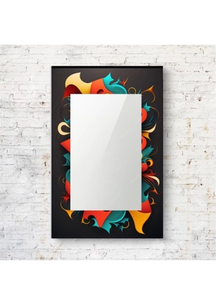 - Dekorarif Desenli Dikdörtgen Duvar Aynası 48