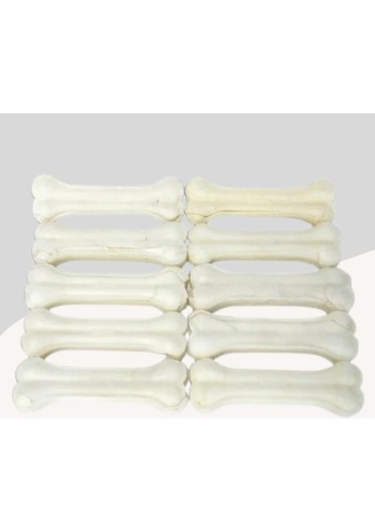 12cm Beyaz Press Çiğneme Kemiği 10lu Paket