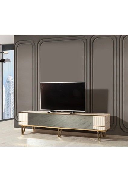 Lizbon Bluetooth'lu Şömineli Tv Ünitesi