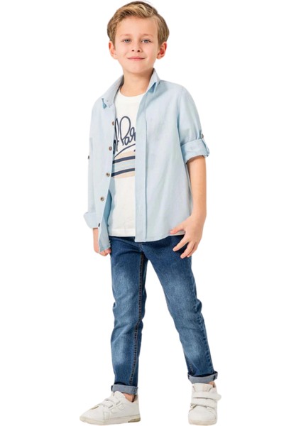 Jeans Pantolonlu Gömlekli 3'lü Erkek Takım