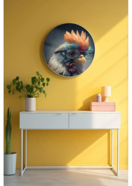 Yuvarlak Sanatsal, Dekoratif Baskı Cam Tablo 48