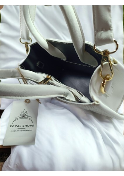 Keten Kanvas Kumaş ve Deri Detaylı Kare El ve Omuz Çantası Günlük Parti Gezi Çantası