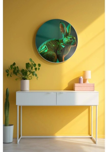 Yuvarlak Sanatsal, Dekoratif Baskı Cam Tablo 76