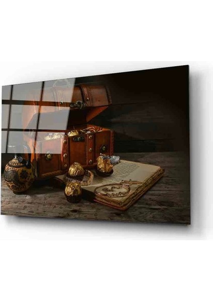 - Fütüristik Hazine Sandığı Cam Tablo