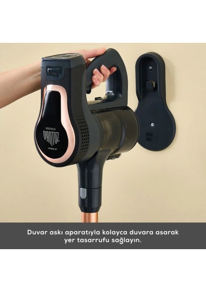 Dik Durma Özelliği Park Et Git ile Vantuz Dik Süpürge Black Copper modelleri