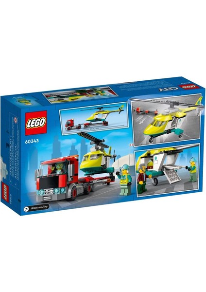 60343 Lego® City - Kurtarma Helikopteri Nakliyesi 215 Parça +5 Yaş indirimleri
