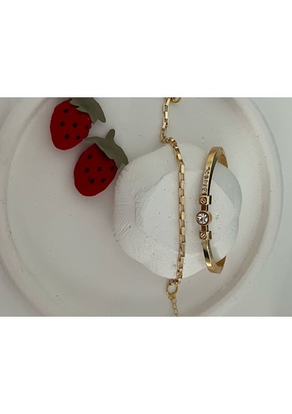 Zirkon Taşlı Ikili Set Bileklik fiyatları