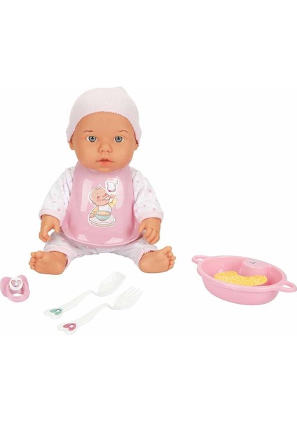 030021 Sunman, Bebelou Yemek Zamanı Sesli Bebek Seti 35 cm / +3 Yaş