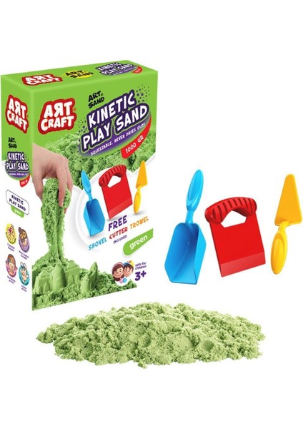 03692 Aksesuarlı Yeşil Kinetik Oyun Kumu 1000 gr