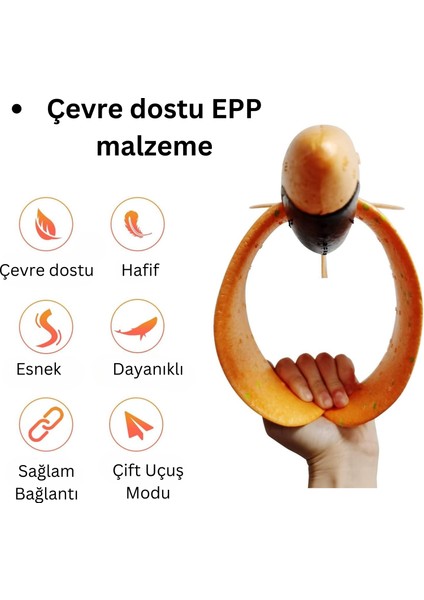 Mavi Çocuk Köpük Uçak Oyuncak - El Planörü, Elle Atılan Eğlenceli ve Dayanıklı Uçan Oyuncak Uçak
