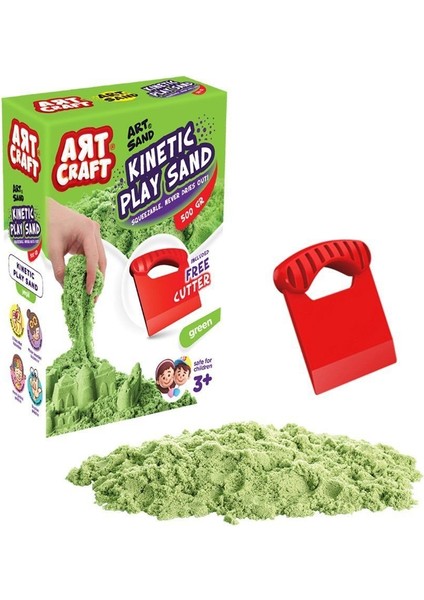 03687 Aksesuarlı Yeşil Kinetik Oyun Kumu 500 gr