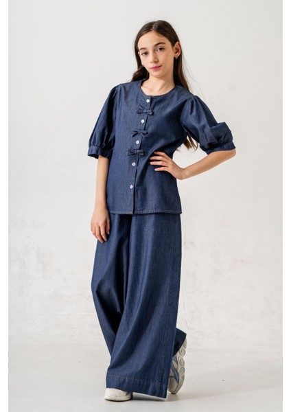 Kız Çocuk Yarım Kol Gömlek 3166