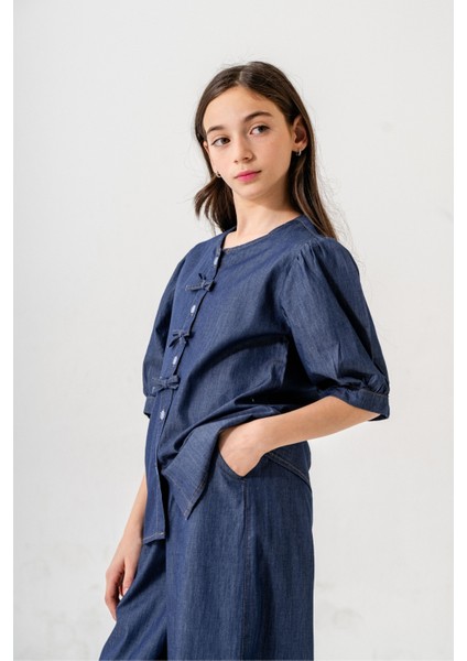 Kız Çocuk Yarım Kol Gömlek 3166 modelleri